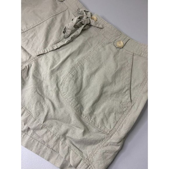 Torrid women's plus 14 green high waist linen blend shorts elastic waist pockets - Picture 3 of 9